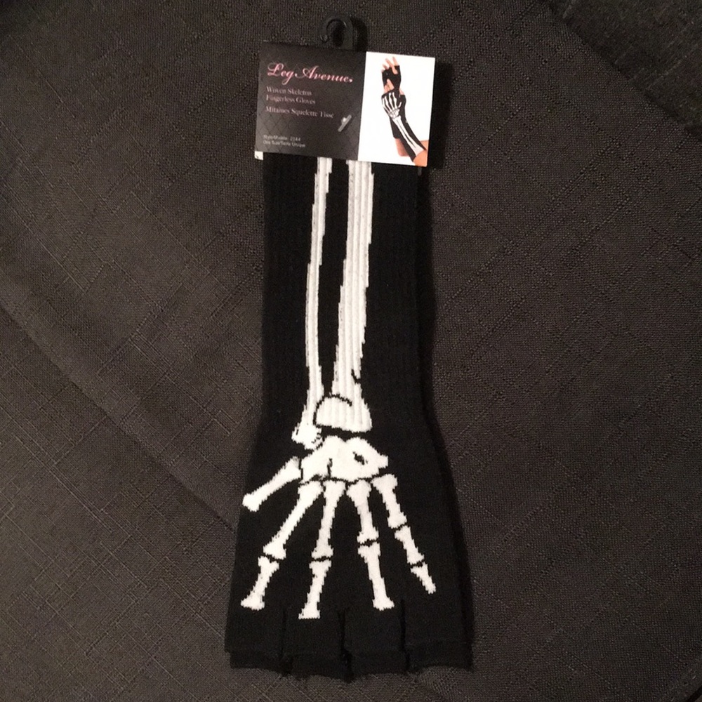 leg avenue fingerless skeleton gloves goth y2k emo